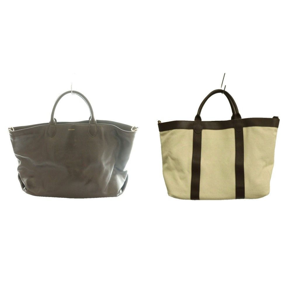セルリ CELERI トートバッグ リバーシブル 茶 ブラウン アイボリー /SS