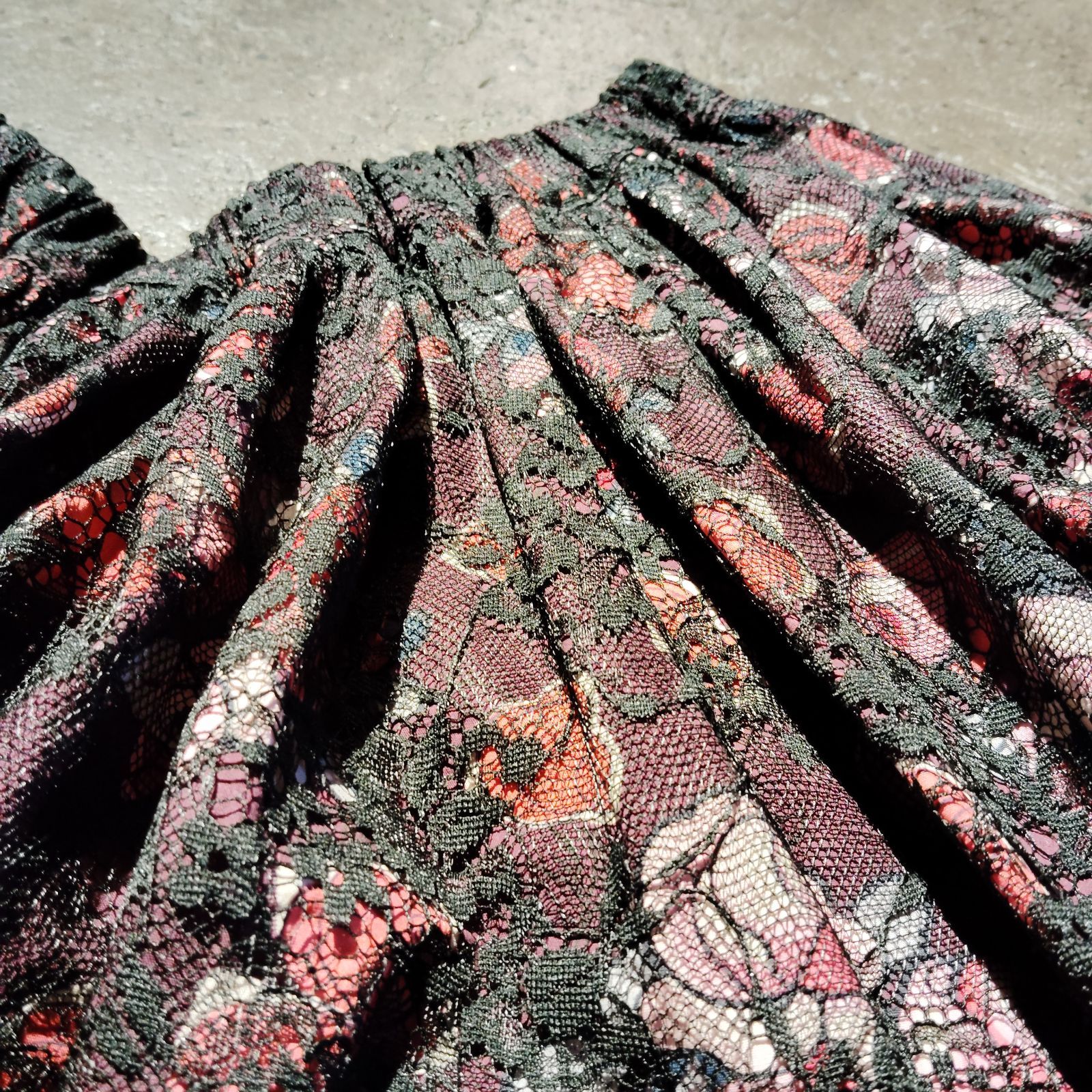 tricot COMME des GARCONS 16aw レースレイヤードサルエルパンツ 花柄