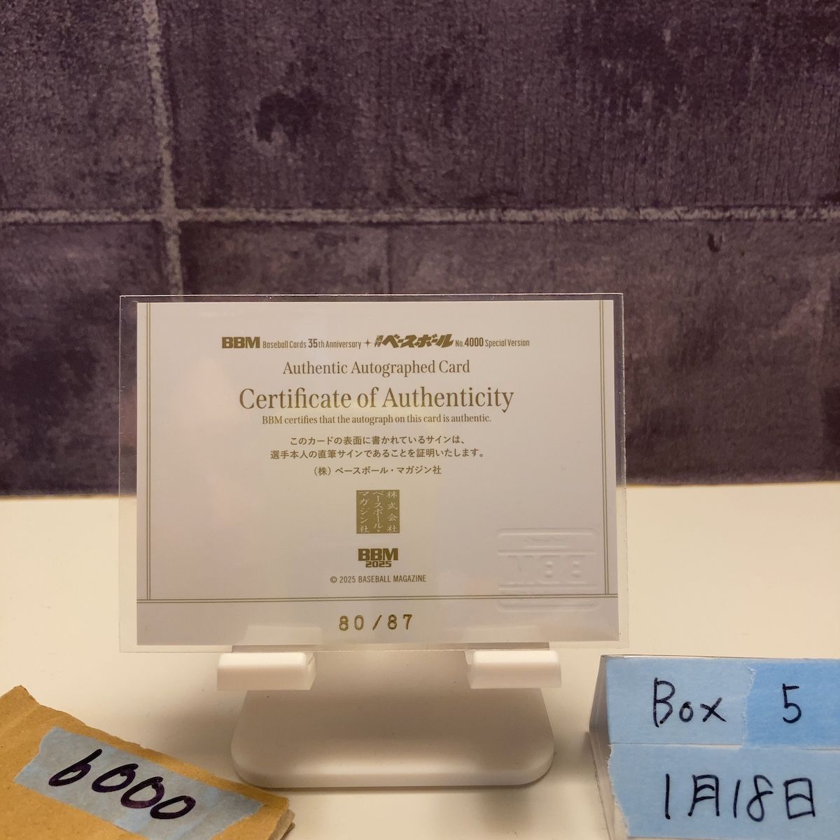 2025 BBM 35th Anniversary 池山隆寛 80/87 直筆サインカード 東京