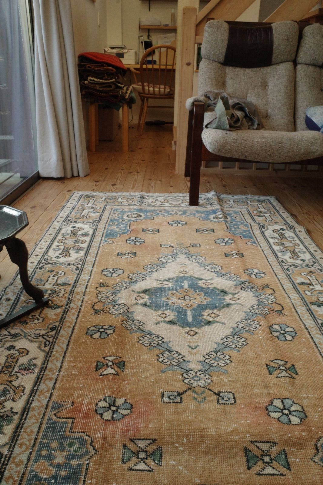 トルコ ヴィンテージラグ ペールオレンジ - メルカリ