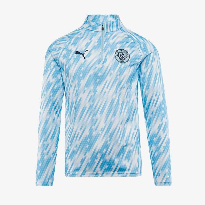 新作登場，格安 【送料無料・匿名配送】PUMA プーマ マンチェスター・シティ 25/26 プレマッチシャツ トレーニングシャツ 練習着 ジャージ 長袖 1/4ジップ 銀（シルバースカイ）青（ブルー）新品 正規品 並行 シャツ