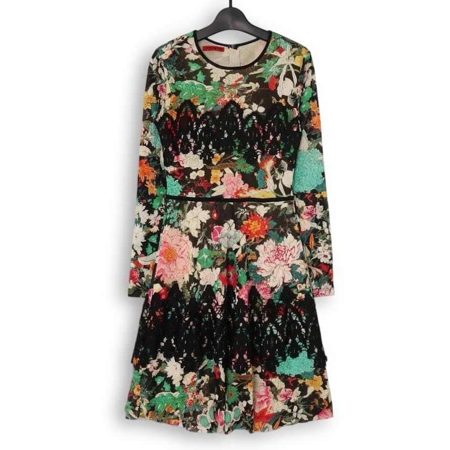 希少】Vivienne Tam ヴィヴィアンタム 長袖ワンピース 38 M 花柄