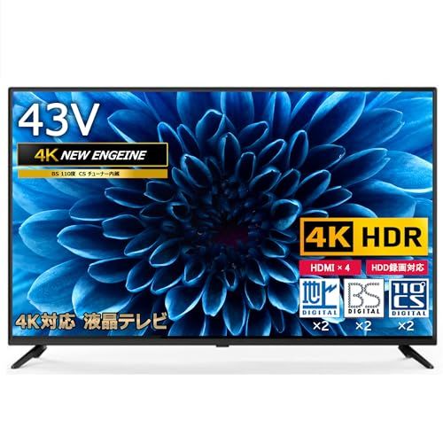 43V型 4K対応 地上・BS・110度CS 液晶テレビ ダブルチューナー内蔵 