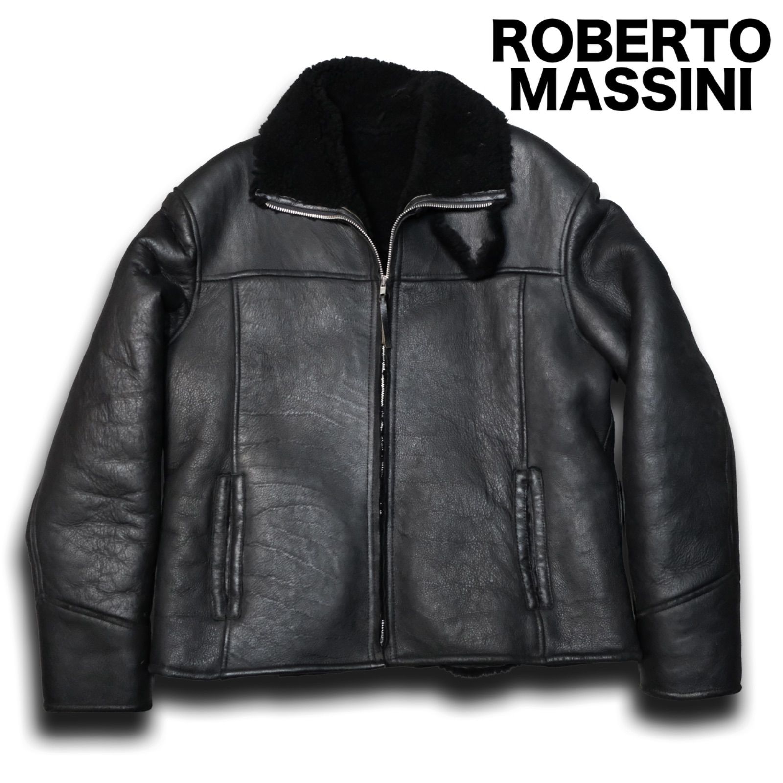 様専用 フォックスファー付き羊革ジャケット 美品 ロベルトマッシーニ 