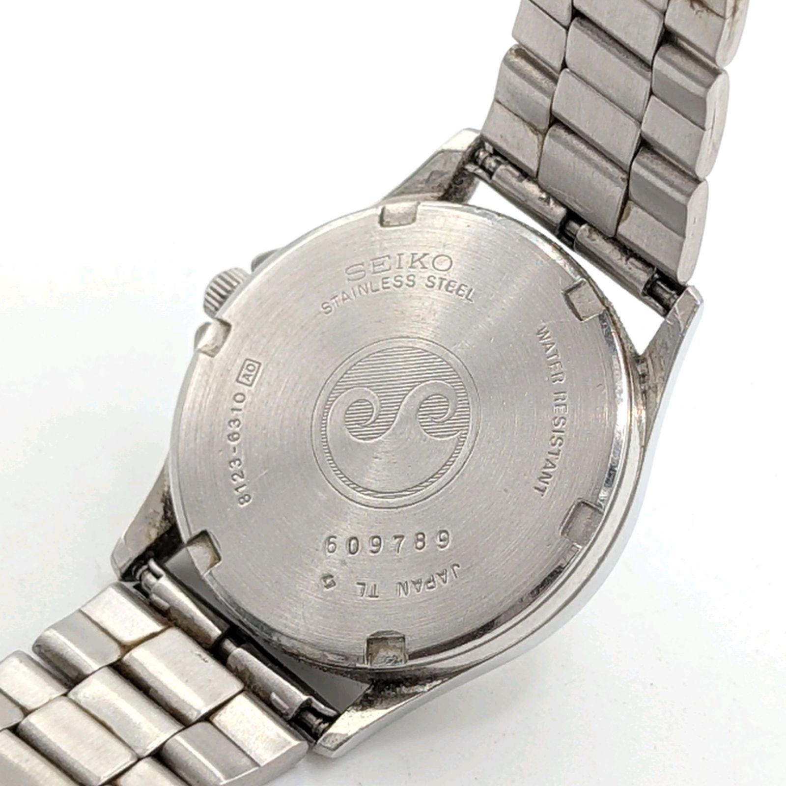 SEIKO Chronos 8123-6310 Watch Quartz Men's Round Silver White Dial