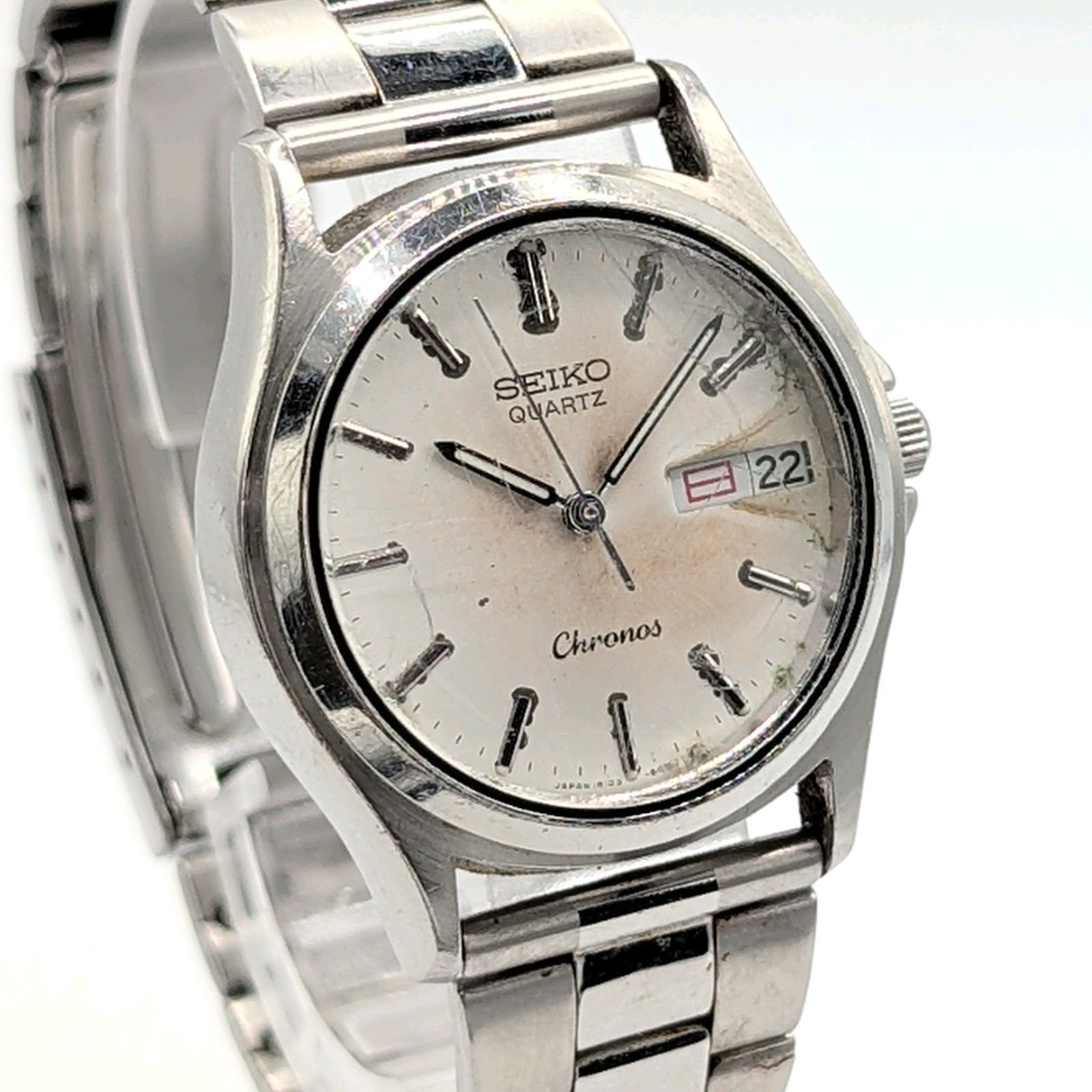 SEIKO セイコー CHRONOS クロノス 8123-6310 稼働 SEIKO Chronos 8123-6310 Watch Quartz Men's Round Silver White Dial