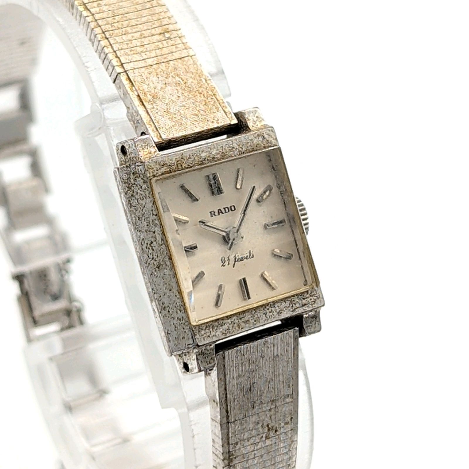 RADO 21 Jewells Watch Hand-Winding Ladies Round Silver Y2K 00S 