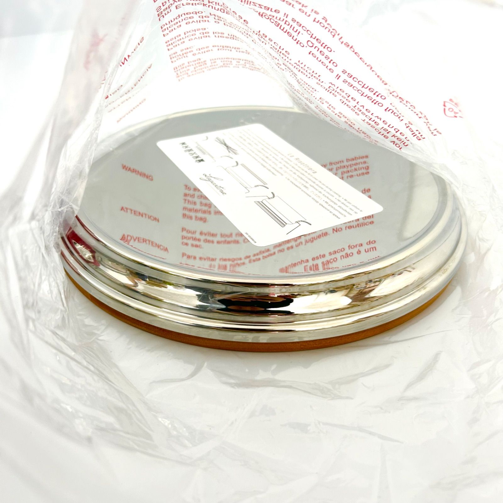 未使用 Lagostina ラゴスティーナ リゾット鍋 24cm 木目フタ 両手鍋