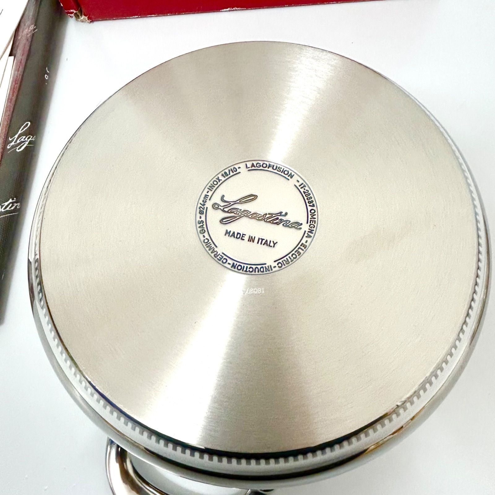未使用 Lagostina ラゴスティーナ リゾット鍋 24cm 木目フタ 両手鍋