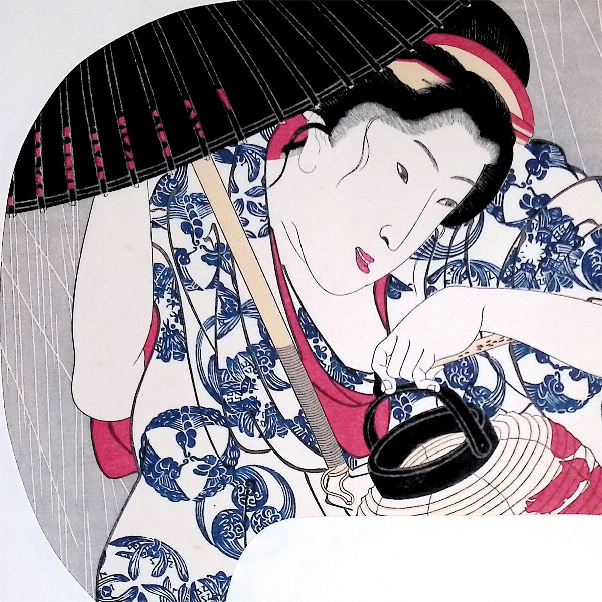 歌川国芳 十日の雨 浮世絵 木版画 人物画 美人画 女性像 風俗画 団扇絵