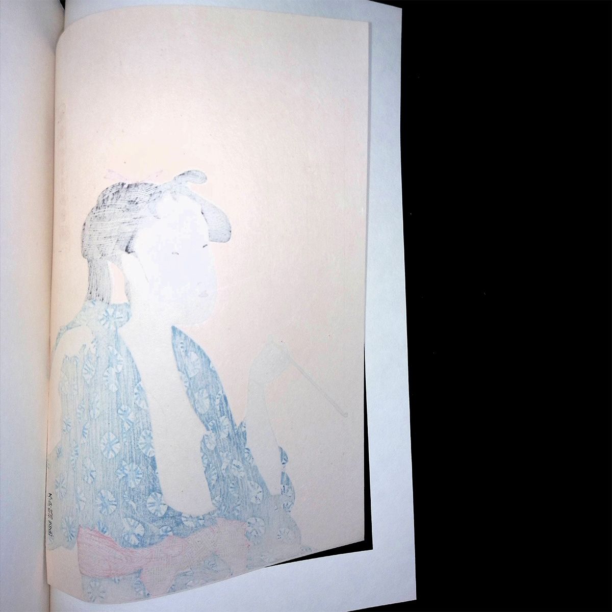 喜多川歌麿考画 婦女人相十品 喫煙 浮世絵 雲母摺り 木版画 人物画