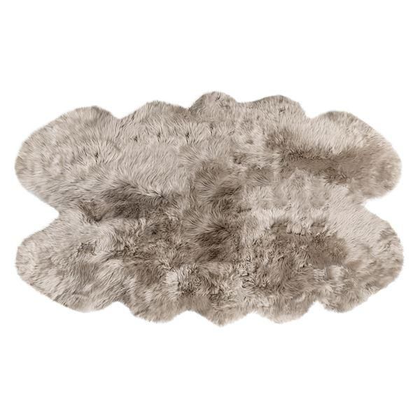 ムートンラグ 約90×160cm 4匹サイズ ダークベージュ