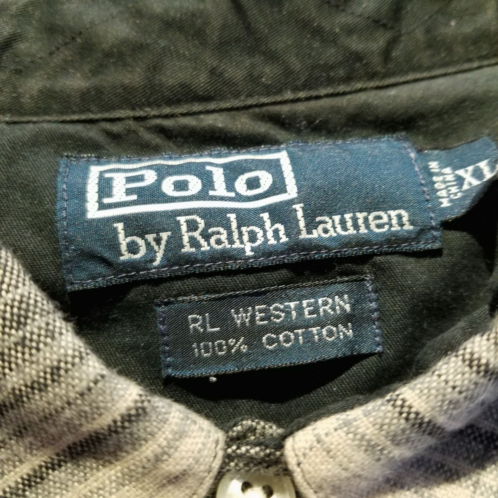 【Vintage】ポロバイラルフローレン RL WESTERN オンブレ XL POLO RALPH LAUREN 90s RL WESTERN オンブレチェック ウエスタン