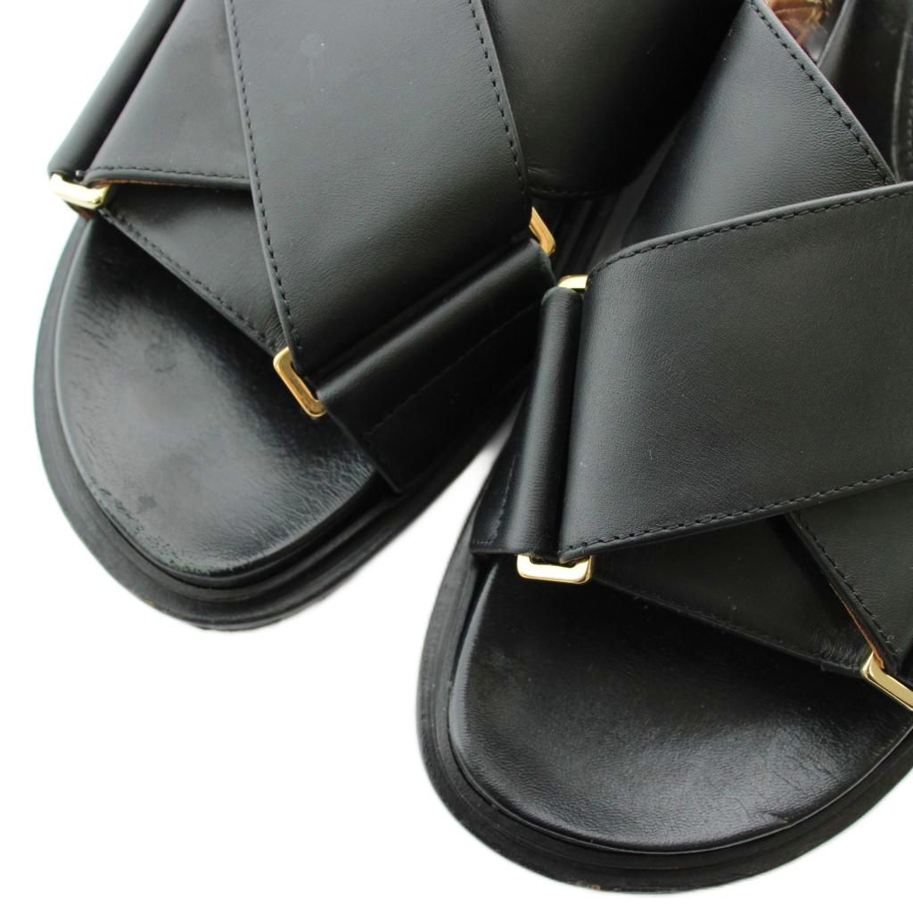 マルニ MARNI フスベット Fussbett クリスクロスサンダル レザー