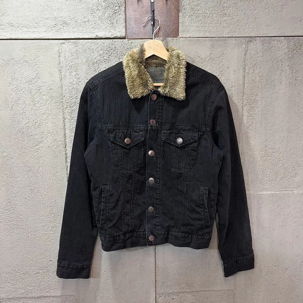 AMX AND FITCH シェルパ ブラック デニム ジャケット (M) パンツ 
