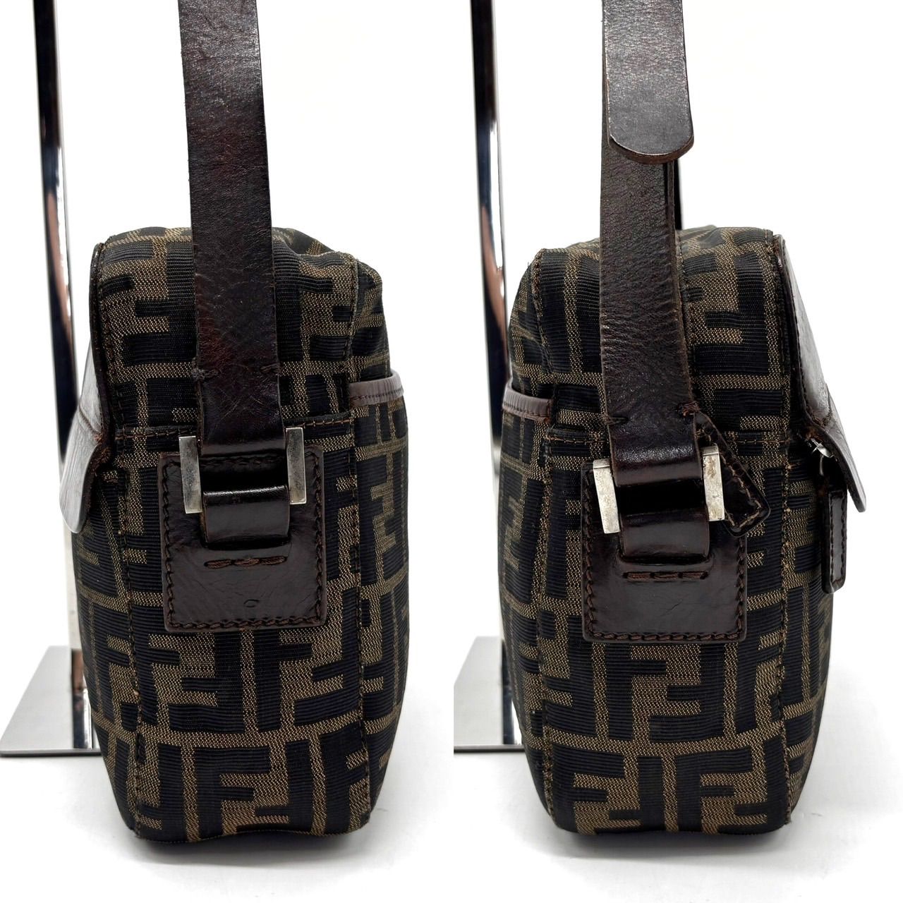 良品】FENDI フェンディ ズッカ柄 ショルダーバッグ ポシェット ポーチ