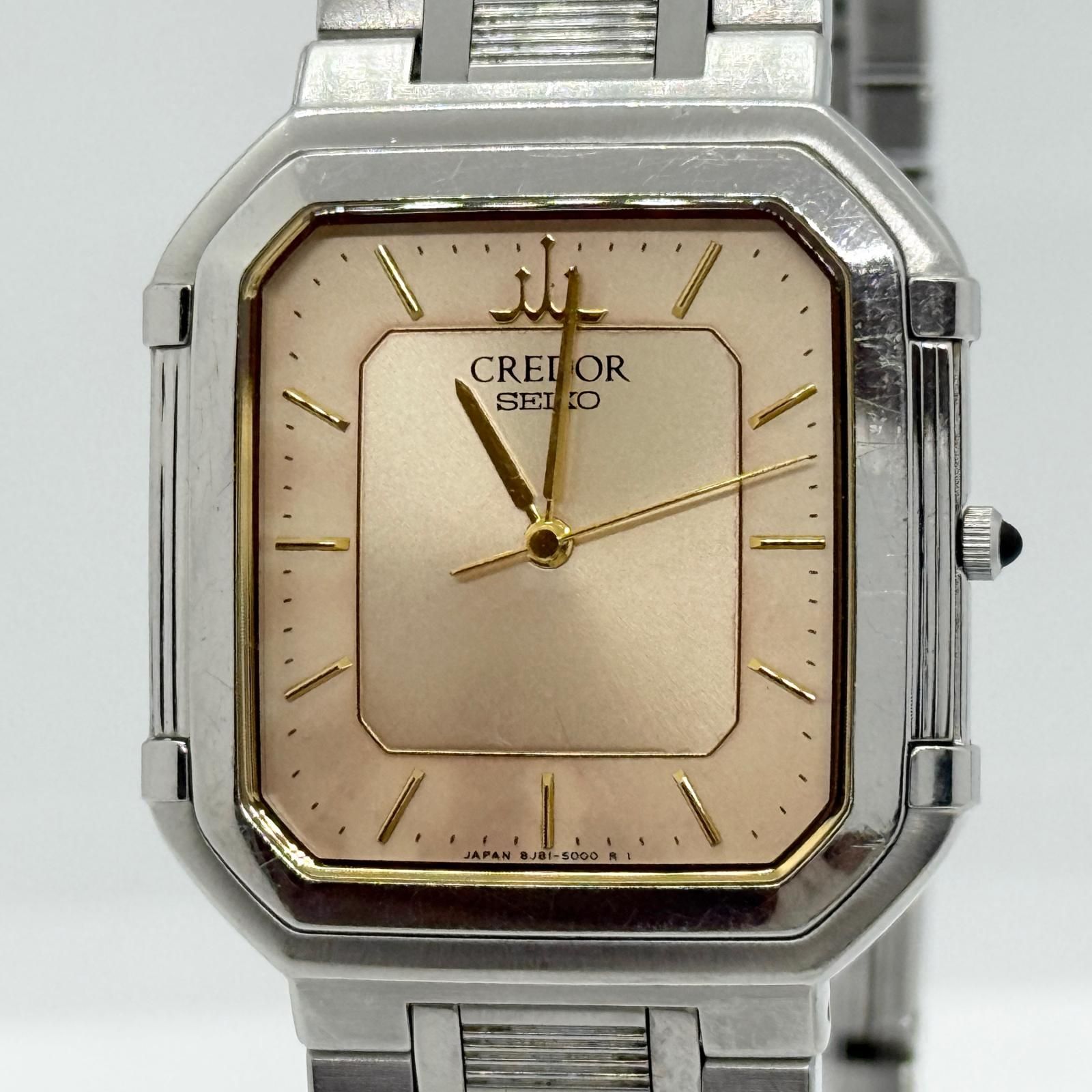 SEIKO セイコー クレドール 8J81-5010 SS ゴールド QZ レディース 