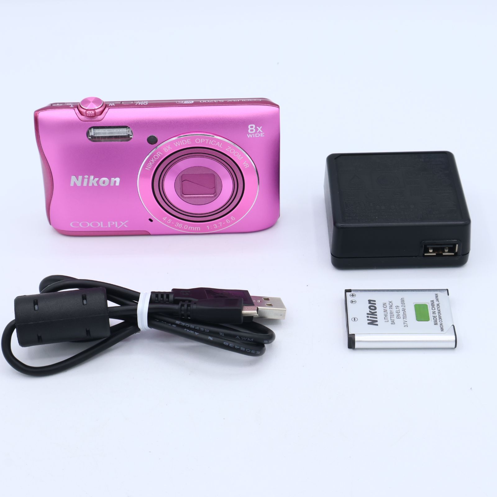 Nikon ニコン デジタルカメラ COOLPIX S3700 ピンク 光学8倍ズーム