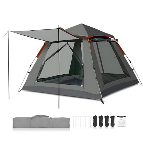 迅速に発送】テント ワンタッチテント 全景天窓 ダブルドア・窓 3?4人