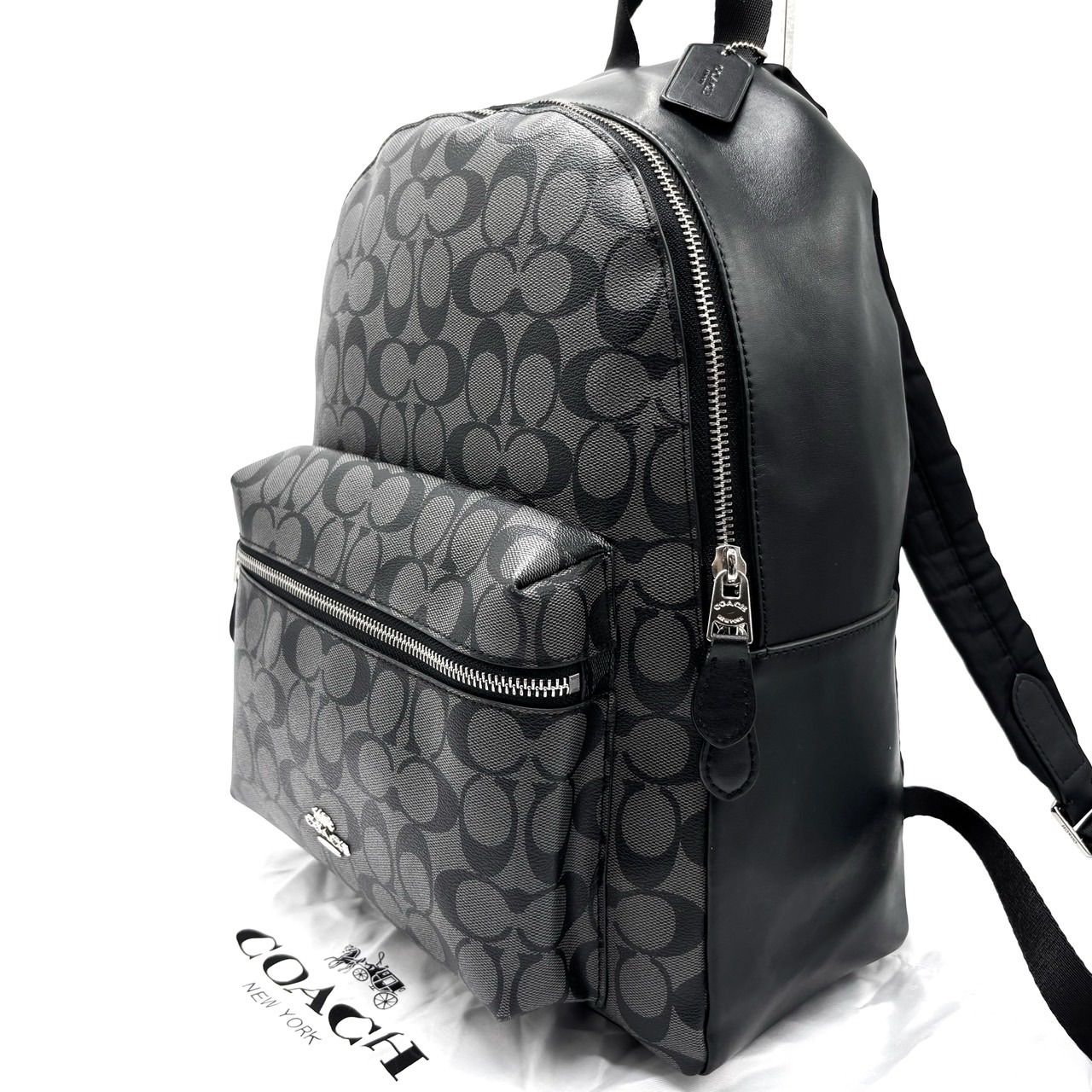良品】 coach signature pvc lyric bagpuck black men's unisex