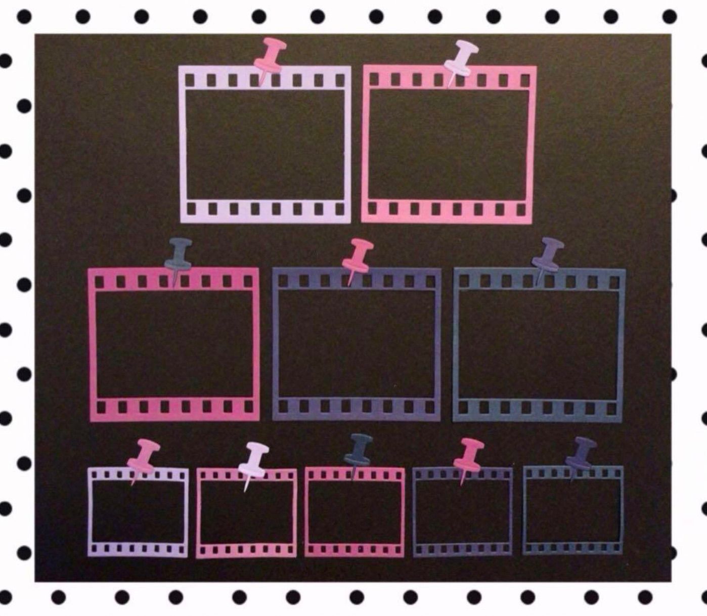 手作りアルバム仕掛け•パーツ 画鋲付きフレームセット 紫系 - メルカリ