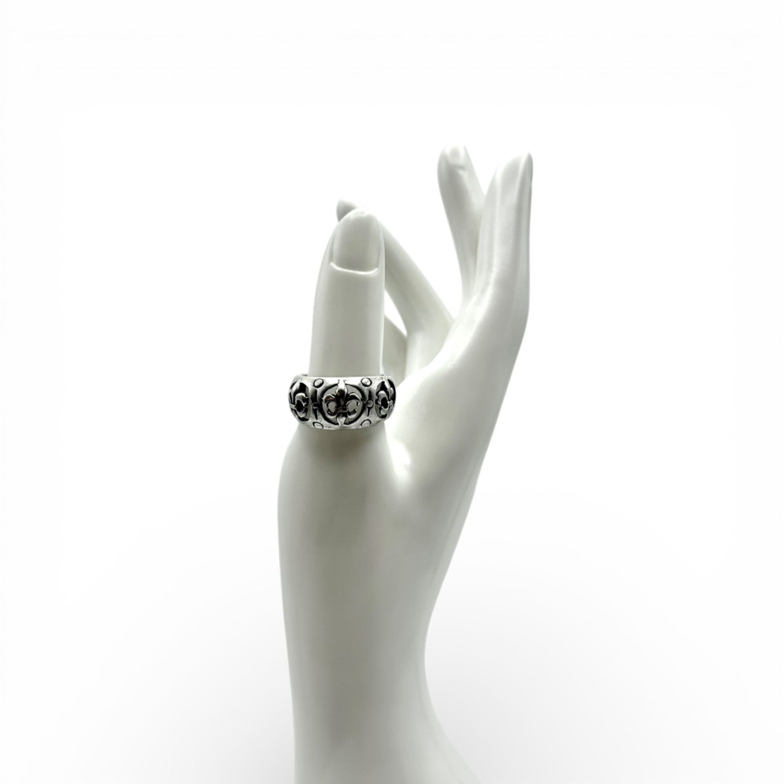百合の紋章】Fleur de lis ゴシックフレア Silver 925 刻印 80s 