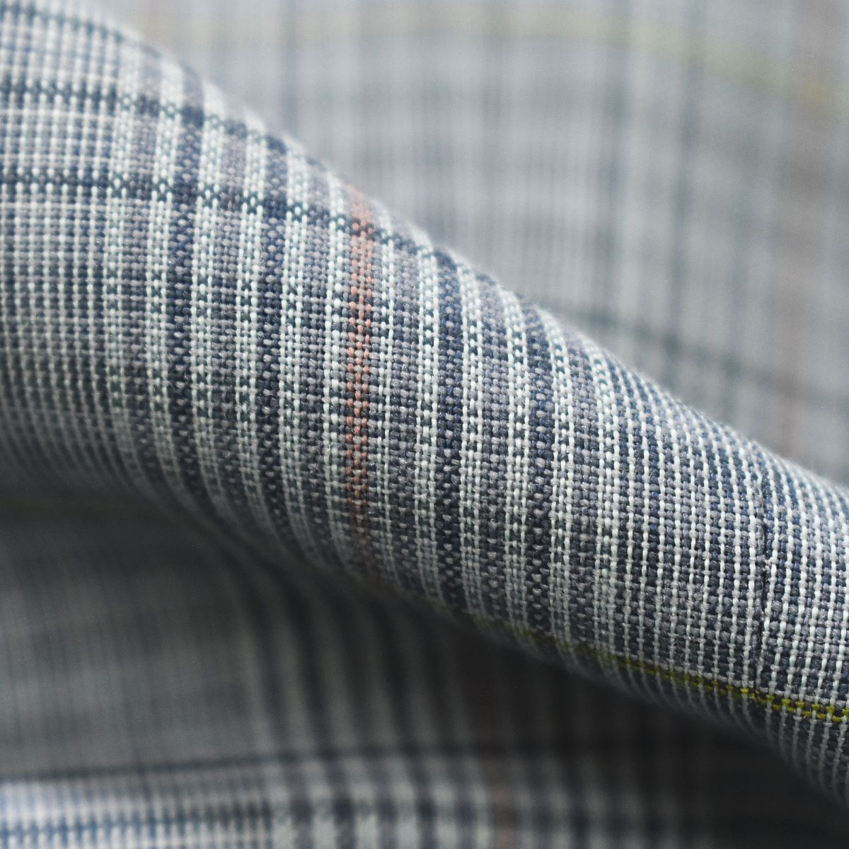 80s90s アクアスキュータム テーラードジャケット チェック柄ブルー