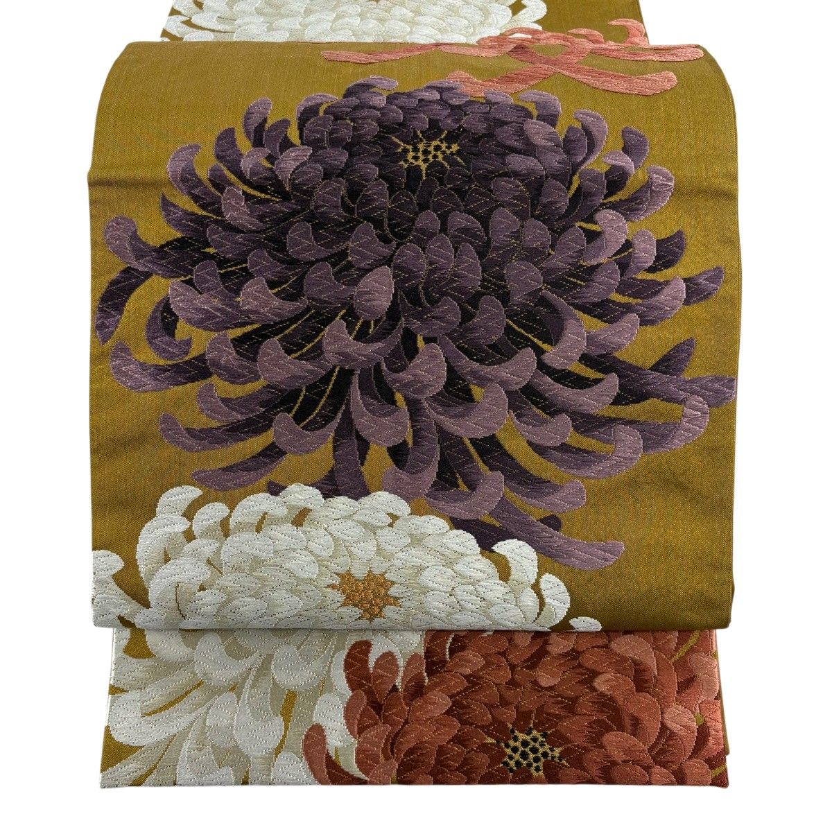 袋帯 秀品 菊 唐織 金糸 山吹茶色 六通 正絹 【中古】 - メルカリ