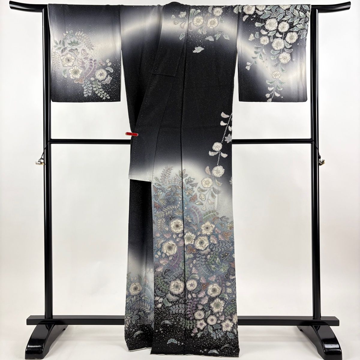 訪問着 身丈168cm 裄丈68cm L 袷 吉乃一廉 落款 辻が花 銀通し ぼかし