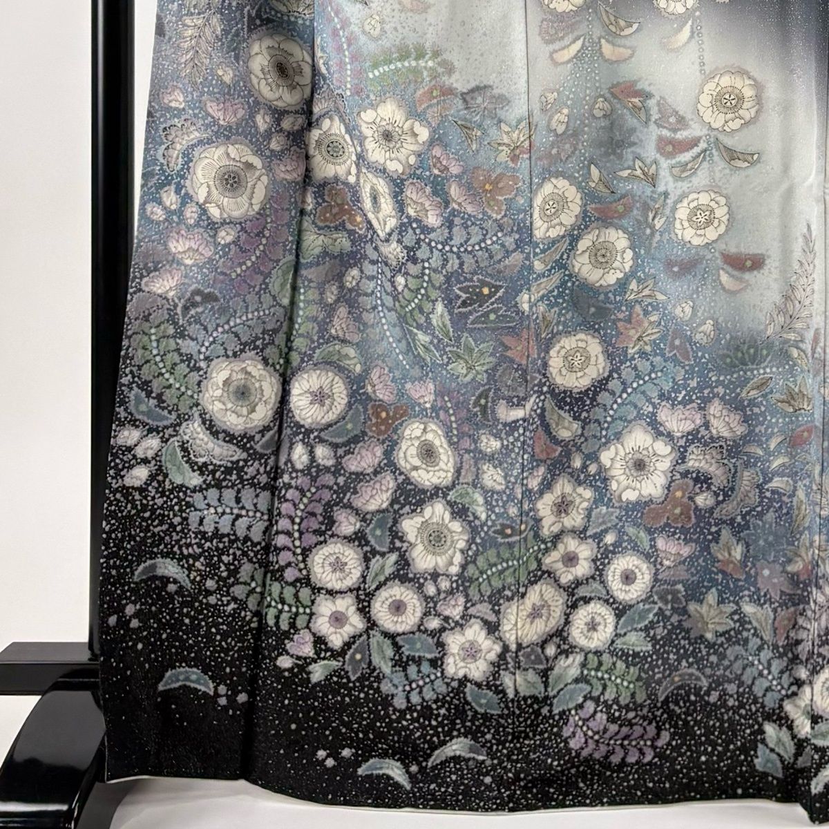 訪問着 身丈168cm 裄丈68cm L 袷 吉乃一廉 落款 辻が花 銀通し ぼかし