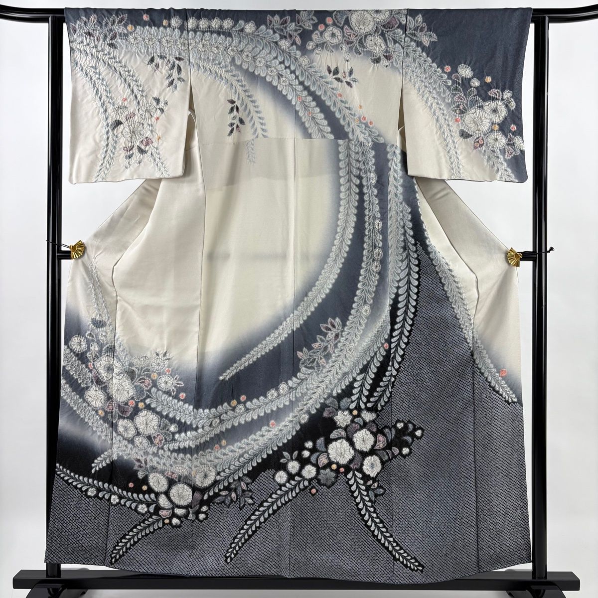 美品】 訪問着 身丈157.5cm 裄丈63cm S 袷 落款 辻が花 銀通し ぼかし