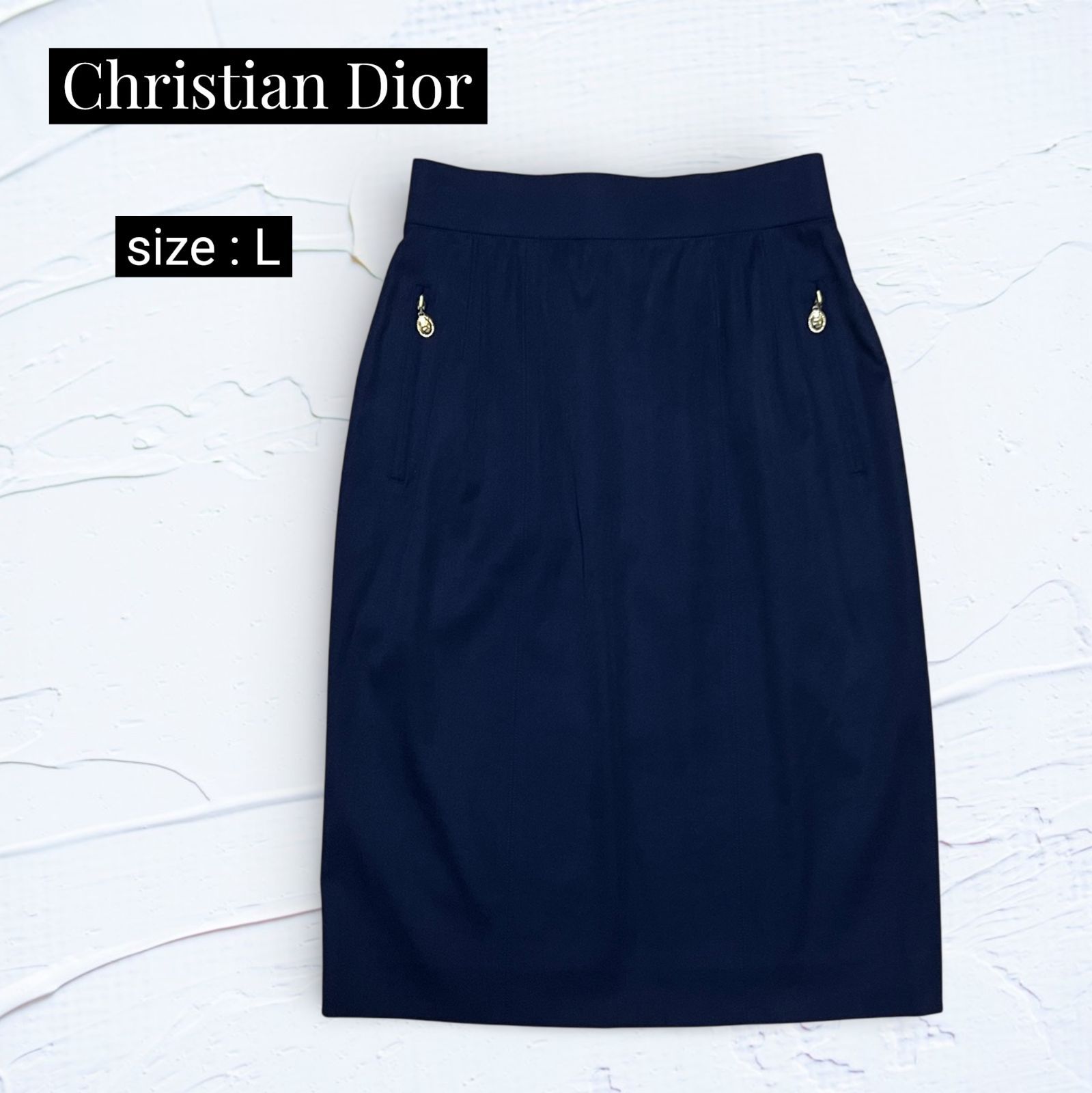 美品】Christian Dior クリスチャンディオール タイトスカート CDロゴ