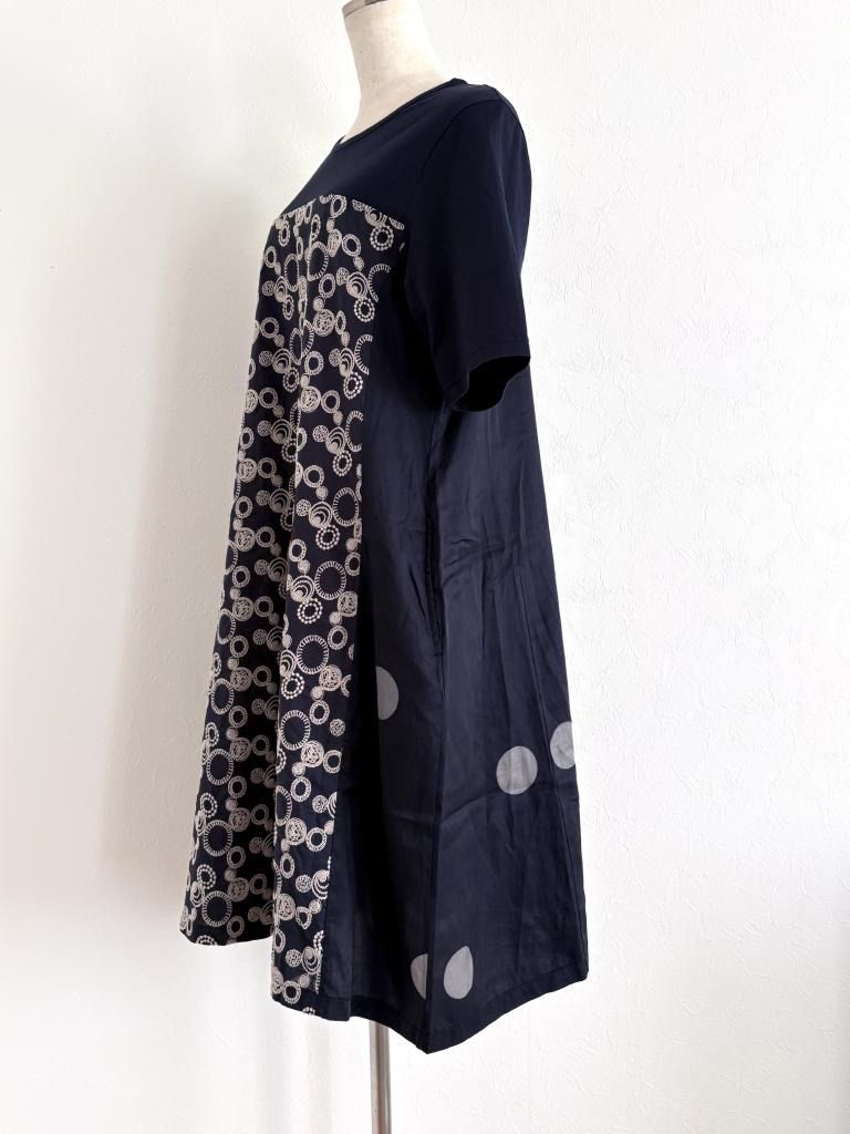 CRESCENT クレッシェント 刺繍ドット柄ワンピース 日本製 Mサイズ