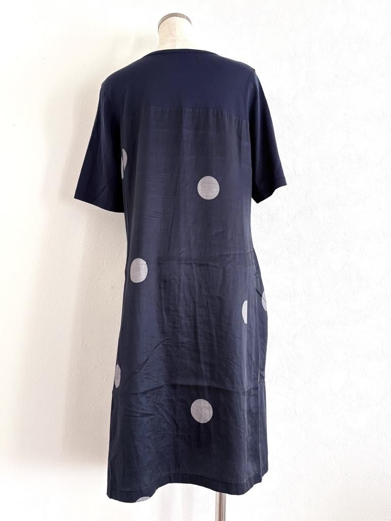 CRESCENT クレッシェント 刺繍ドット柄ワンピース 日本製 Mサイズ