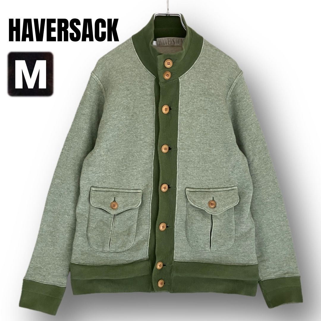ハバーサック HAVERSACK☆スウェットカーディガン☆モックネック☆フル 