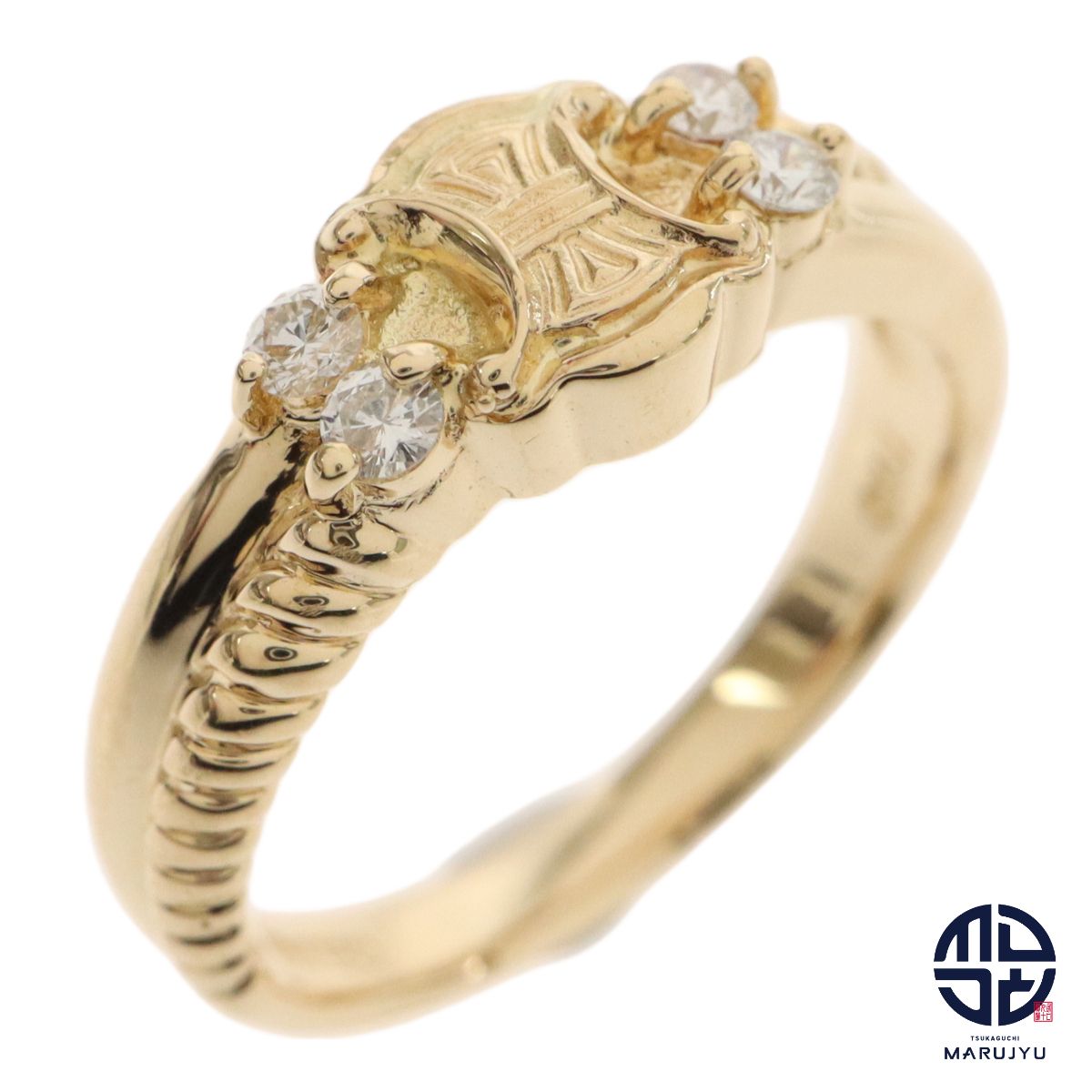 CELINE セリーヌ 750YG 18金イエローゴールド K18 マカダム ダイヤ0.13