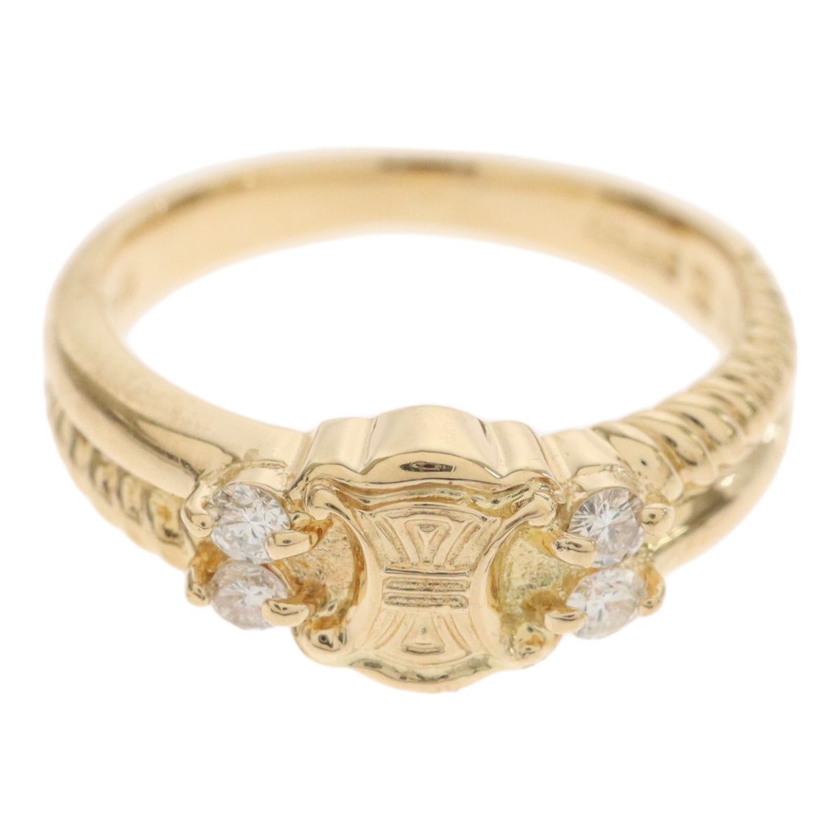 CELINE セリーヌ 750YG 18金イエローゴールド K18 マカダム ダイヤ0.13