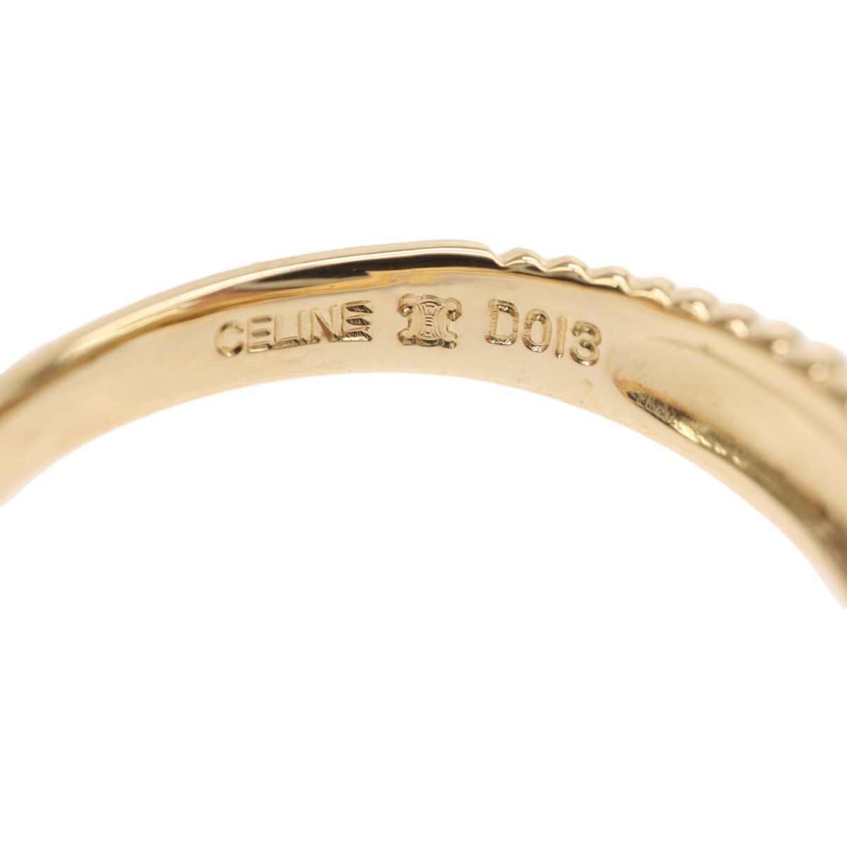 CELINE セリーヌ 750YG 18金イエローゴールド K18 マカダム ダイヤ0.13
