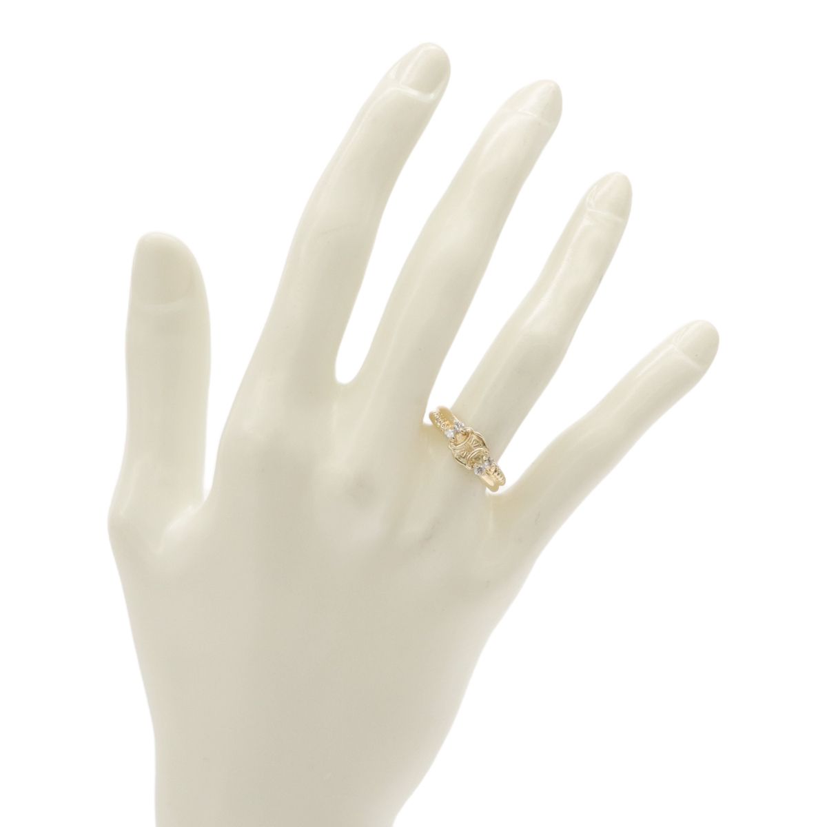 CELINE セリーヌ 750YG 18金イエローゴールド K18 マカダム ダイヤ0.13