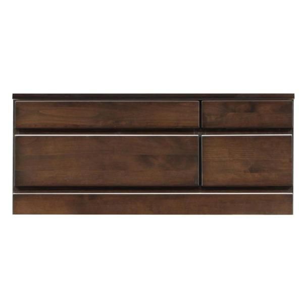 チェスト タンス 2段 約幅90cm ダークブラウン 木製 日本製