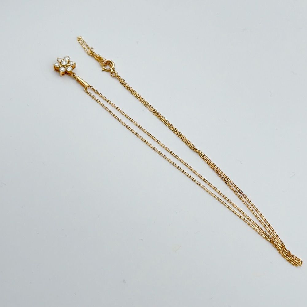 MIKIMOTOミキモト フラワーモチーフネックレスk18 D0.35ct - メルカリ