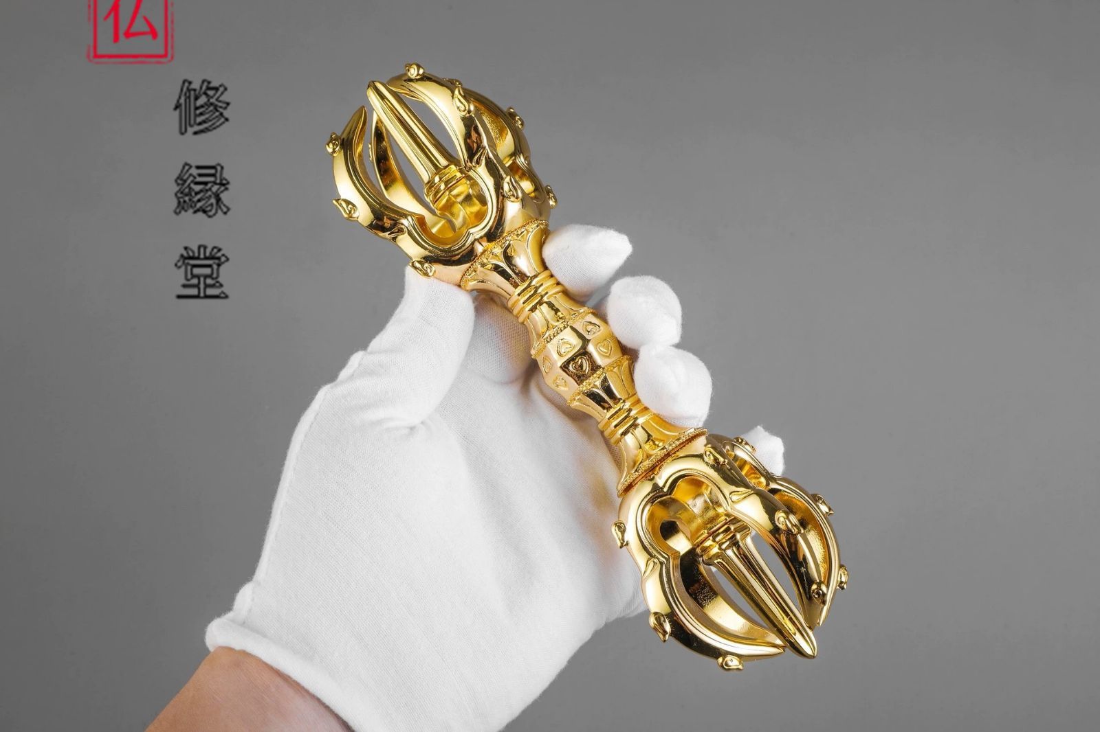 【修縁堂】バジュラ希少vajra 密教法具 金剛杵 真鍮製 五鈷杵 装蔵可 修縁堂】バジュラ希少vajra 密教法具 金剛杵 真鍮製 五鈷杵 装蔵可