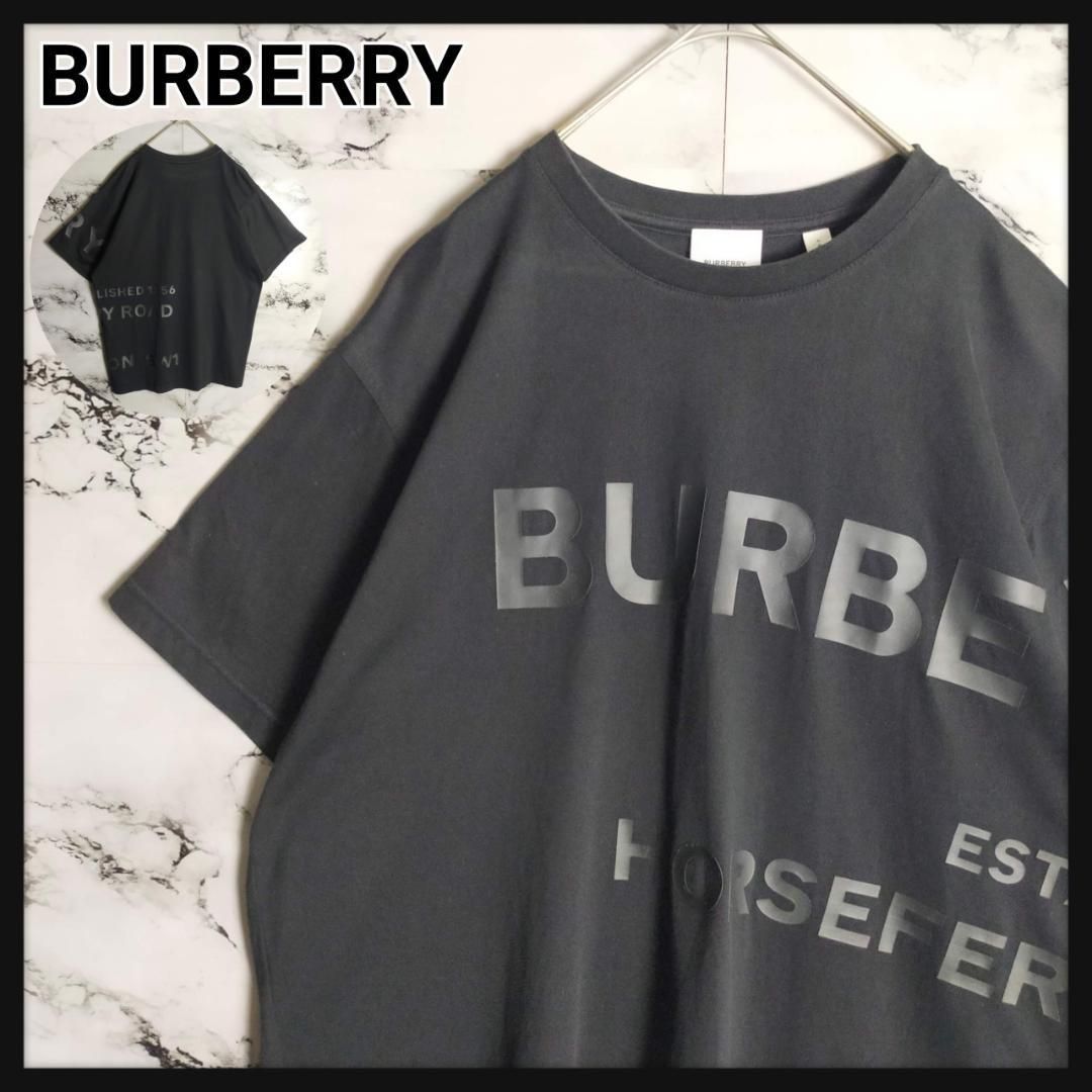 【人気デザイン】バーバリー☆ホースフェリー 半袖Tシャツ シャドーブラック