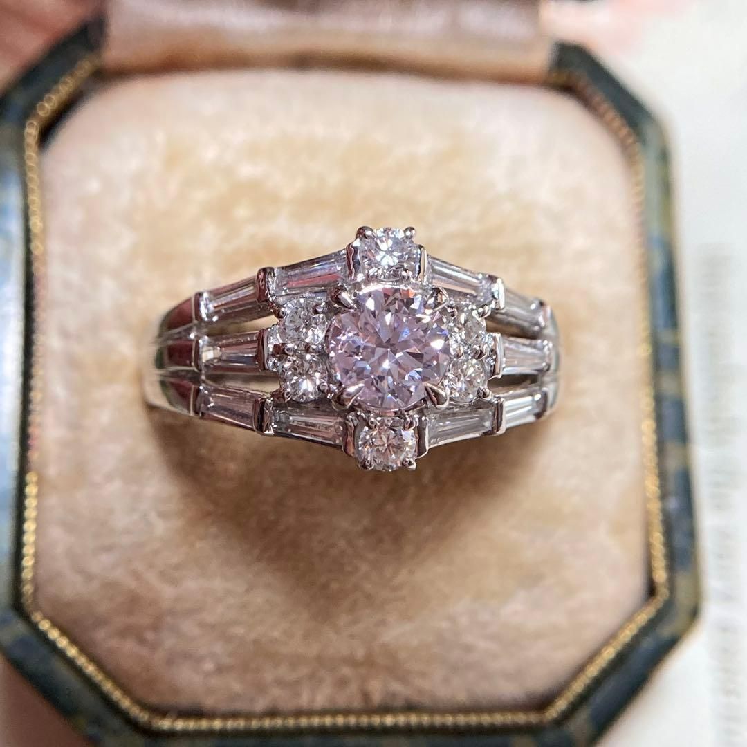 pt900 天然ピンクダイヤモンド0.624ct ダイヤモンド0.83ct 指輪 - メルカリ
