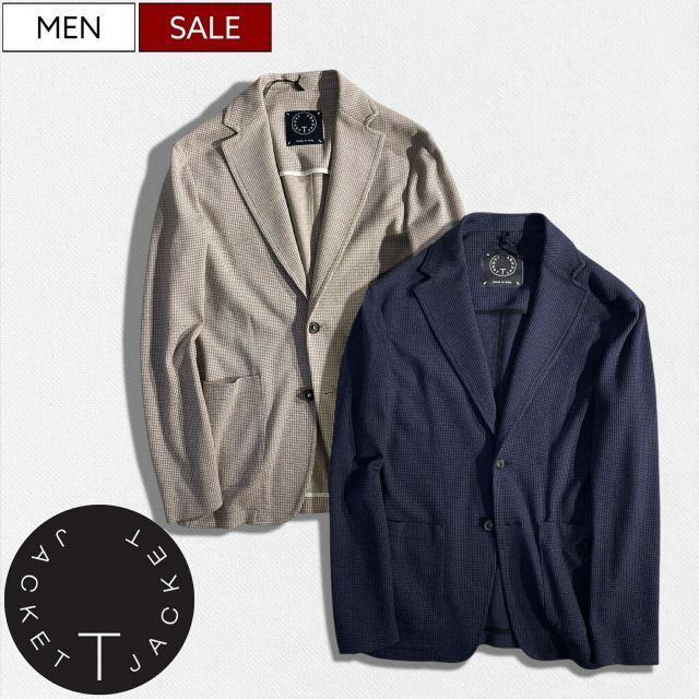 定価75,900円(税込)】T-JACKET ティージャケット 千鳥格子柄と落ち着い