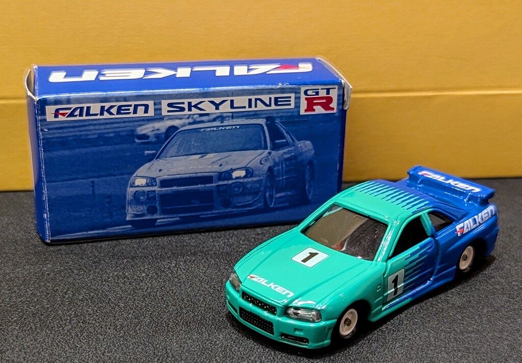 トミー トミカ中国製/FALKEN特注 FALKEN SKYLINE GT-R (R34) #1 - メルカリ