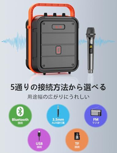 JYX スピーカーセット 拡声器 ワイヤレスマイク1本 Bluetooth 5.0対応