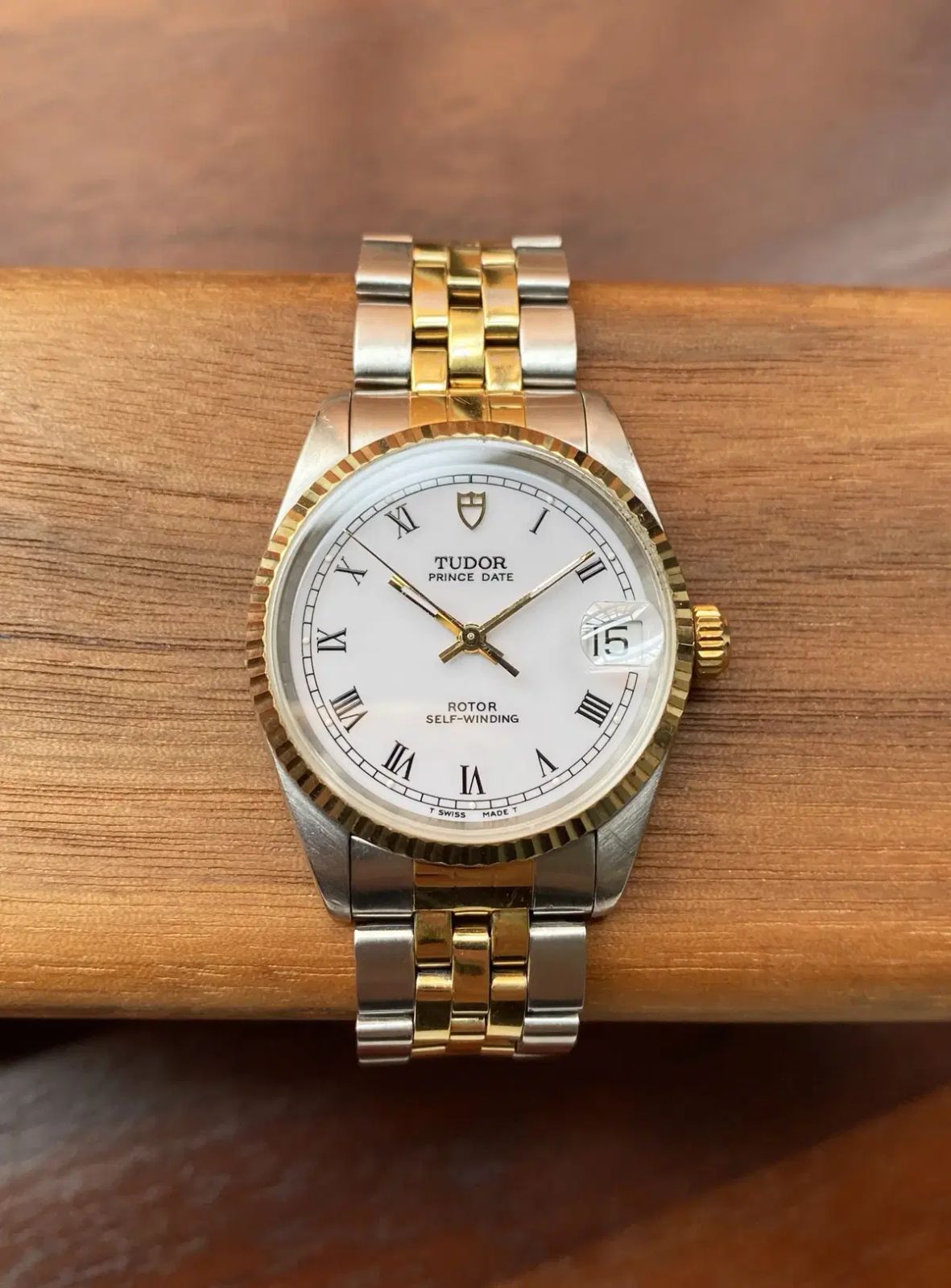 18k ベゼル ヴィンテージ TUDOR チューダー プリンス 白 Roman