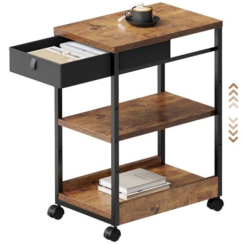 パソコンラック サイドワゴン 引き出し付き サイドテーブル pcラック