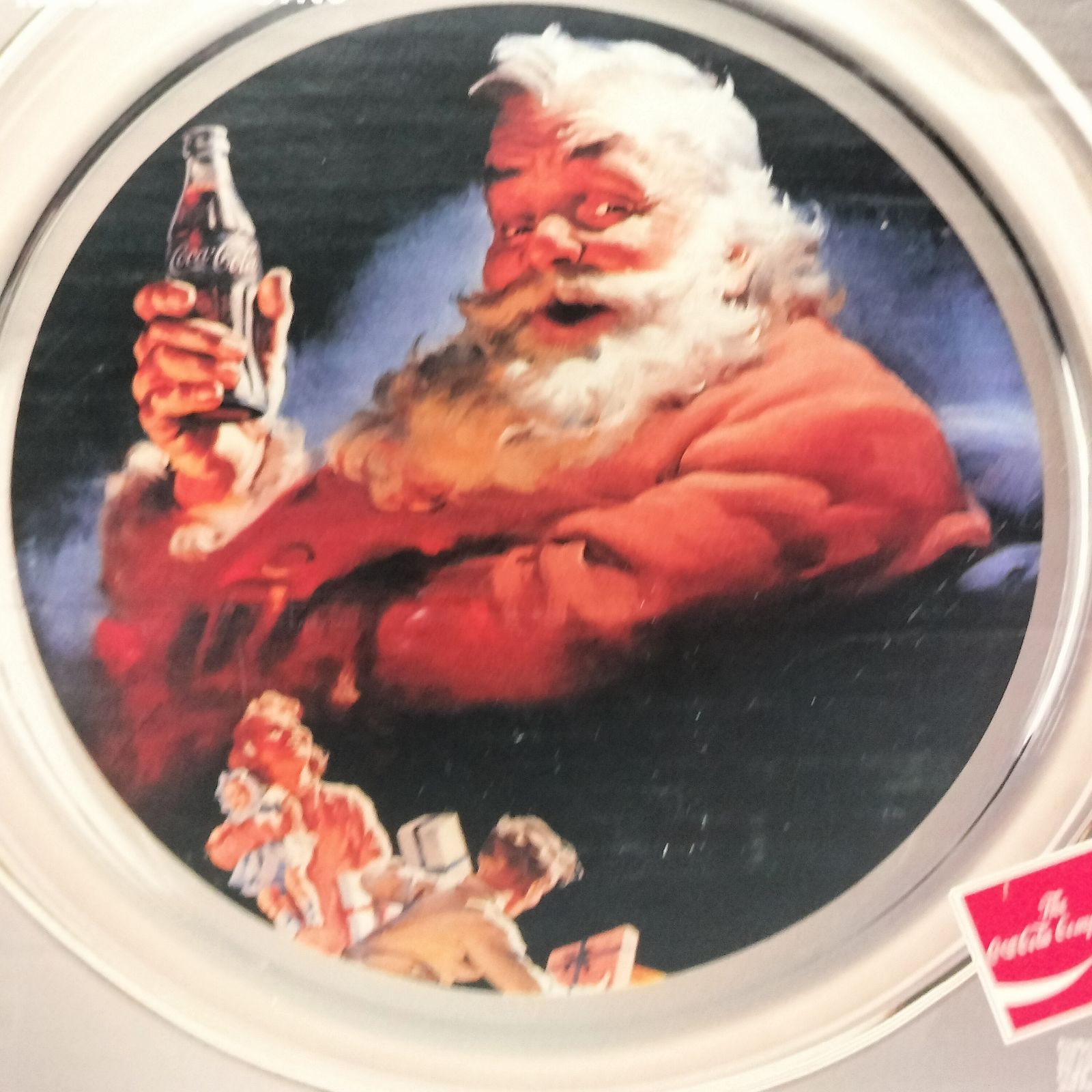 33cm大型】1994年製 コカ・コーラ ガラスプレート サンタ - メルカリ
